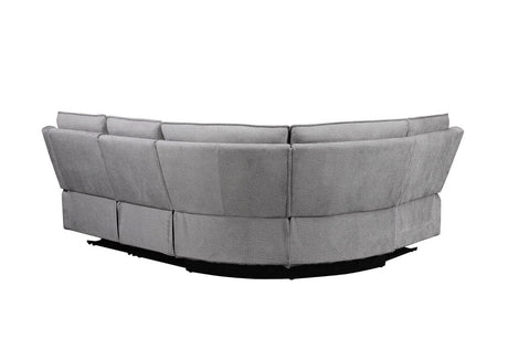 Greige Fabric Large Electric Recliner Corner Sofa Group