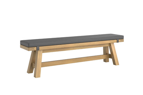 Delaney Dining Bench PU Cushion Grey