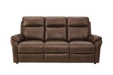 Brown Leather Large 3 Seater Sofa with Cushioned Arm Rest