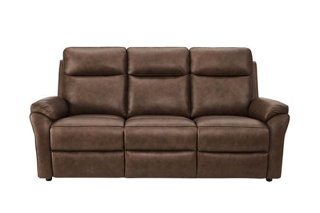 Brown Leather Large 3 Seater Sofa with Cushioned Arm Rest