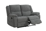 Grey Fabric 2 Seater Manual Recliner Sofa