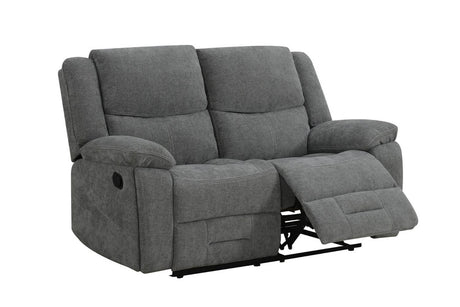 Grey Fabric 2 Seater Manual Recliner Sofa