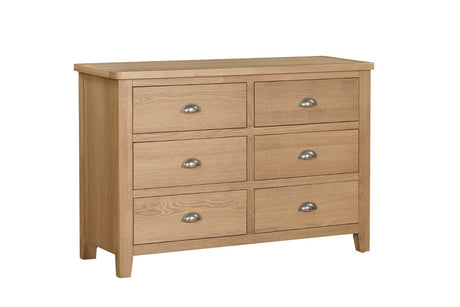 Marsden Dressing Chest 6 Drawer Natural Oak (Nett)