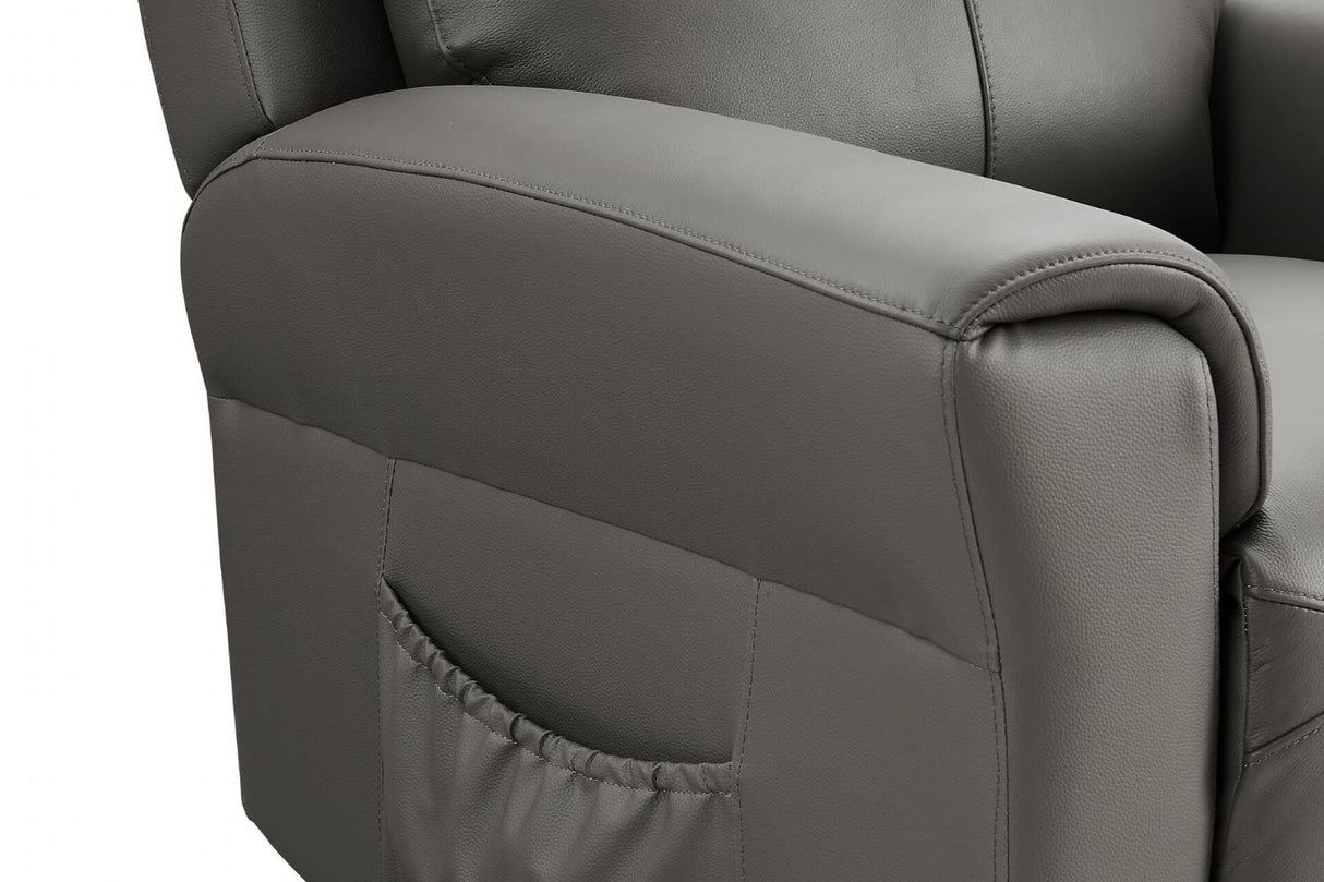 Ash Leather Lift and Rise Dual Motor Electric Recliner