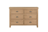 Marsden Dressing Chest 6 Drawer Natural Oak (Nett)