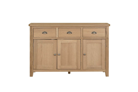 Natural Oak 3 Door 3 Drawer Large Sideboard