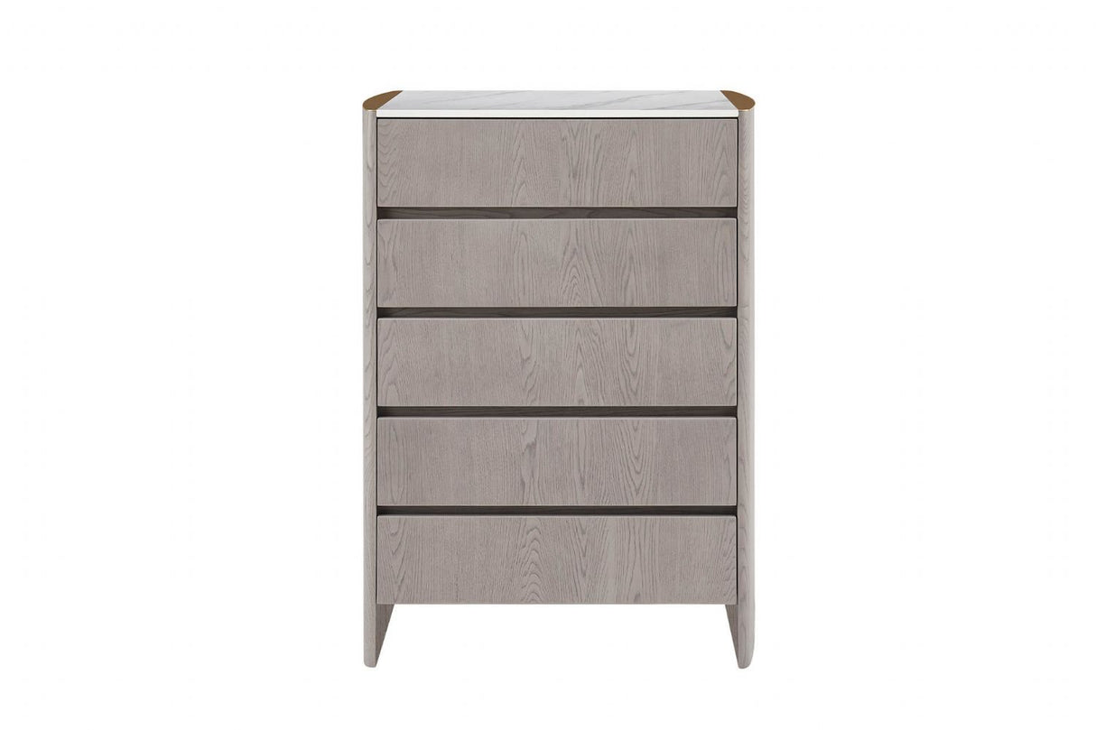 Mondello Tall Chest 5 Drawer Washed Oak