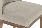 Latte Fabric Dining Chair with Solid Wooden Legs