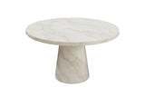 Taupe Gloss Marble 1.3m Round Dining Table Pedestal Base