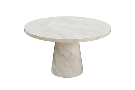 Taupe Gloss Marble 1.3m Round Dining Table Pedestal Base