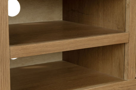 Natural Oak 2 Door TV Media Unit with Middle Shelf