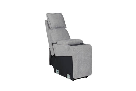 Greige Fabric Console Sectional with Wireless Charging Pad