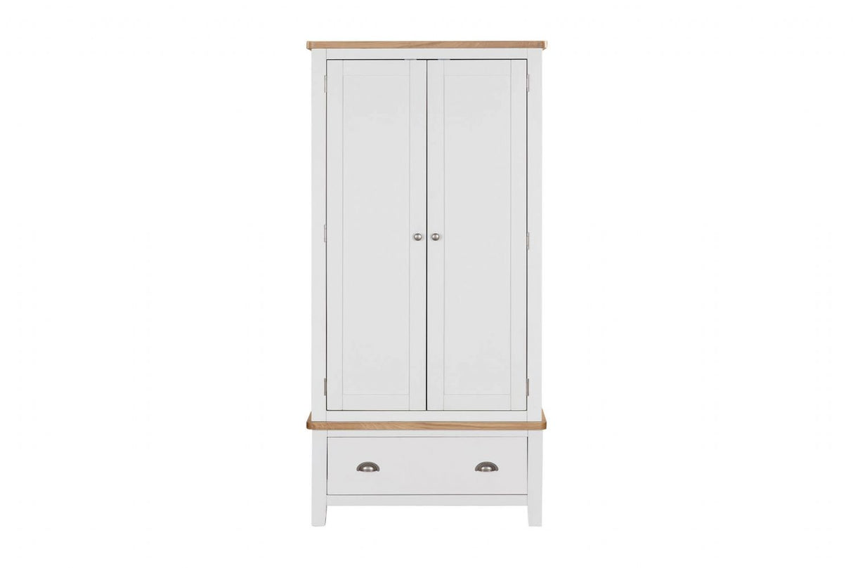 Cashmere Wooden 2 Door 2 Drawer Double Wardrobe Oak Top