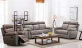 Grey Microfibre Fabric Upholstered 3 Seater Sofa with Hockey Stick Arms