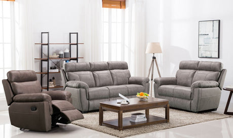 Grey Fabric Upholstered 3 Seater Sofa with Hockey Stick Arms