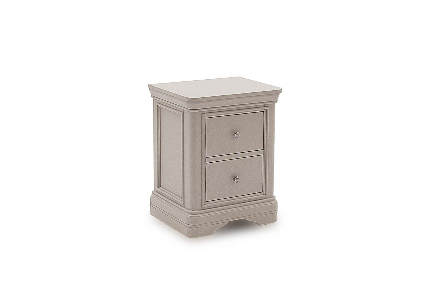 Taupe Painted Wooden 2 Drawer Bedside Table