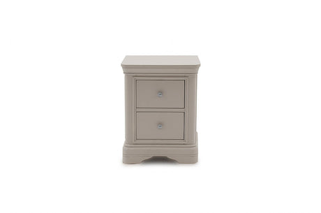Taupe Painted Wooden 2 Drawer Bedside Table