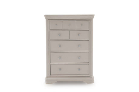 Taupe Painted Large Tall Chest of 8 Drawers
