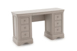 Taupe Painted Wooden Double Pedestal 6 Drawer Dressing Table