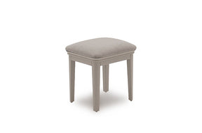 Taupe Wood Dressing Table Stool Fabric Seat