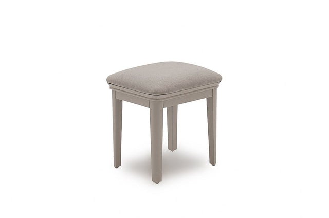 Taupe Wood Dressing Table Stool Fabric Seat