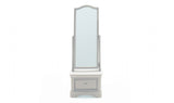 Taupe Painted Wood Cheval Mirror with Drawer