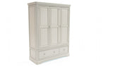 Taupe Painted Wood 3 Door Triple Combi Wardrobe
