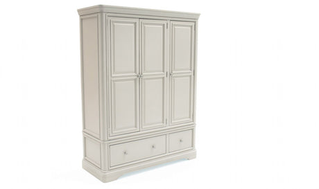 Taupe Painted Wood 3 Door Triple Combi Wardrobe