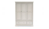 Taupe Painted Wood 3 Door Triple Combi Wardrobe
