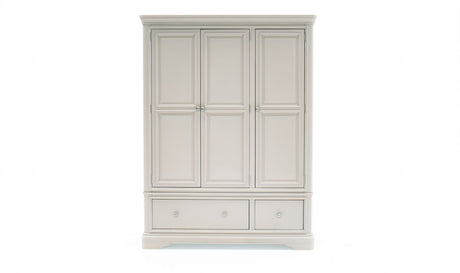 Taupe Painted Wood 3 Door Triple Combi Wardrobe