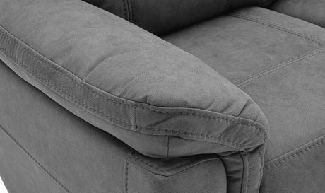 Grey Fabric Upholstered 3 Seater Sofa with Hockey Stick Arms