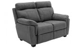 Modern Grey Textured Fabric 2 Seater Sofa with Contrast Stitching