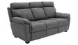 Grey Microfibre Fabric Upholstered 3 Seater Sofa with Hockey Stick Arms