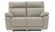 Grey Leather 2 Seater Electric Reclining Sofa