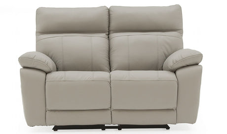 Grey Leather 2 Seater Electric Reclining Sofa