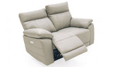 Grey Leather 2 Seater Electric Reclining Sofa