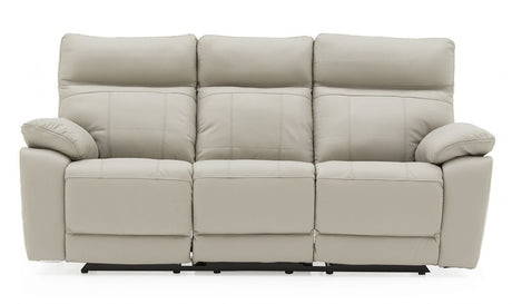 Grey Leather 3 Seater Electric Recliner Sofa with Headrests