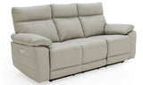 Grey Leather 3 Seater Electric Recliner Sofa with Headrests