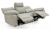 Grey Leather 3 Seater Electric Recliner Sofa with Headrests