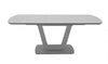 Grey Gloss Rectangular 160 to 200cm Extending Dining Table with Glass Top