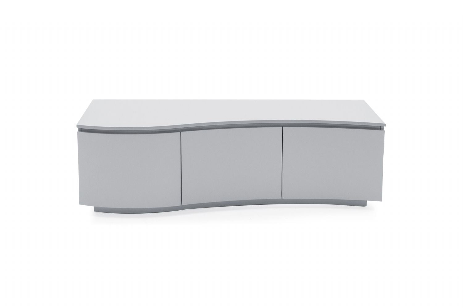 Curved Matt Grey TV Cabinet with LED Lighting 140cm Wide