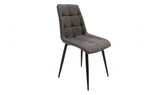 Grey Curved Back Padded Dining Chair Black Legs