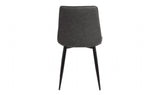 Grey Curved Back Padded Dining Chair Black Legs