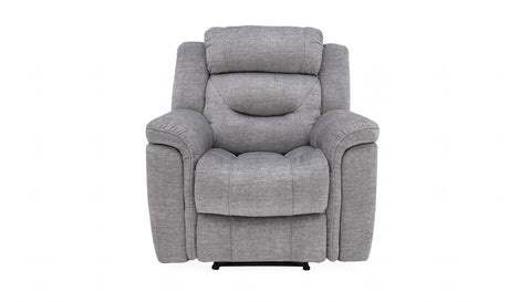 Grey Velvet Upholstered 1 Seater Manual Recliner Lounge Armchair