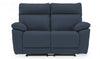 Blue Leather 2 Seater Electric Reclining Sofa