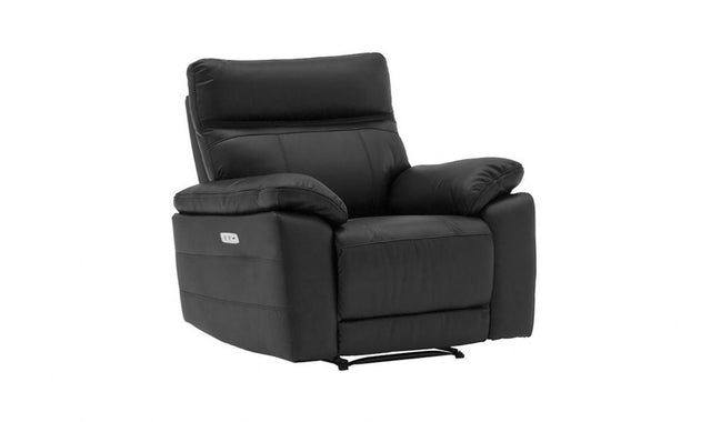 Black Leather 1 Seater Electric Recliner Chair