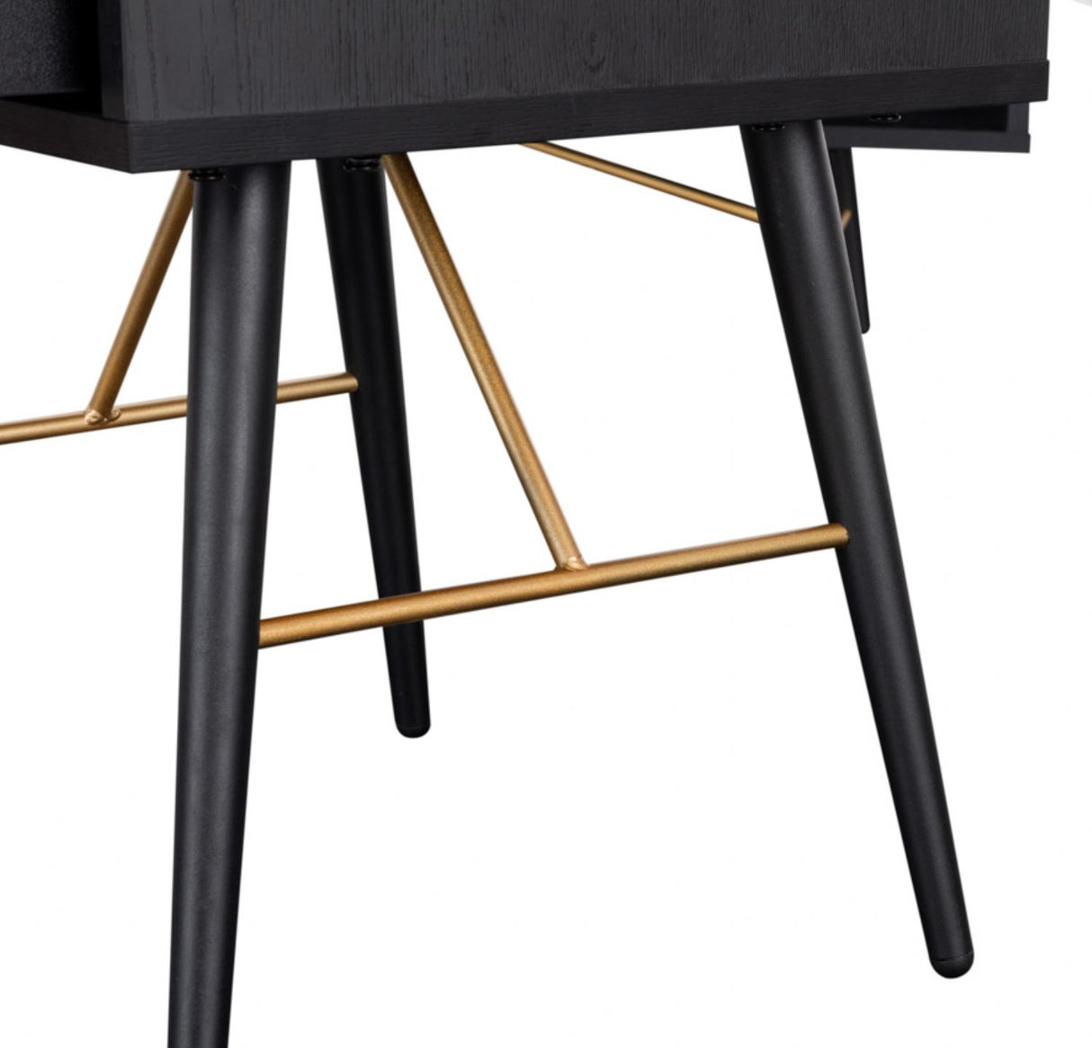Black and Copper 1 Drawer Bedside Table Metal Legs