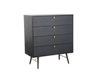 Black and Copper Chest of 4 Drawers