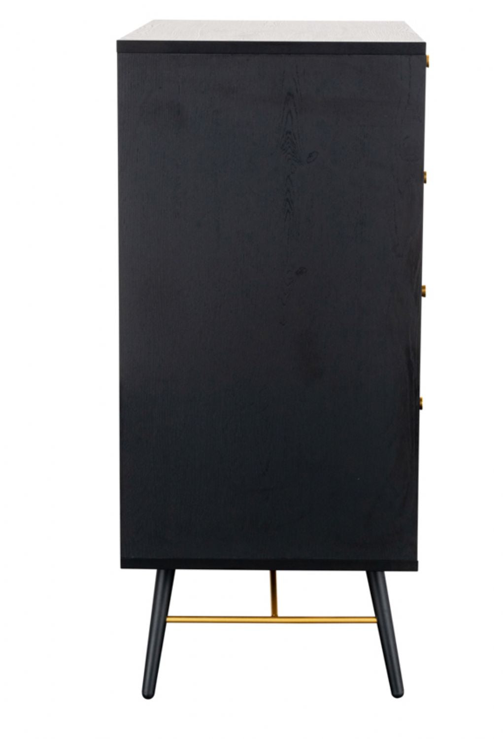 Black and Copper Chest of 4 Drawers