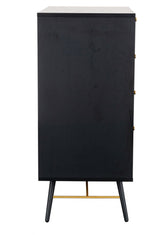 Black and Copper Chest of 4 Drawers